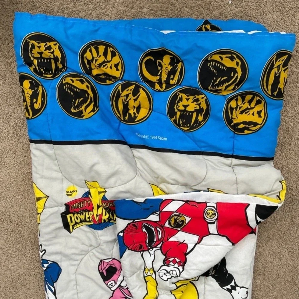 Vintage 1994 Mighty Morphin Power Rangers Twin Comforter Saban Retro Bedding